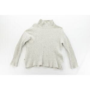 C by Bloomingdale's Cashmere Turtleneck Sweater Small Beige Ribbed Knit Classic